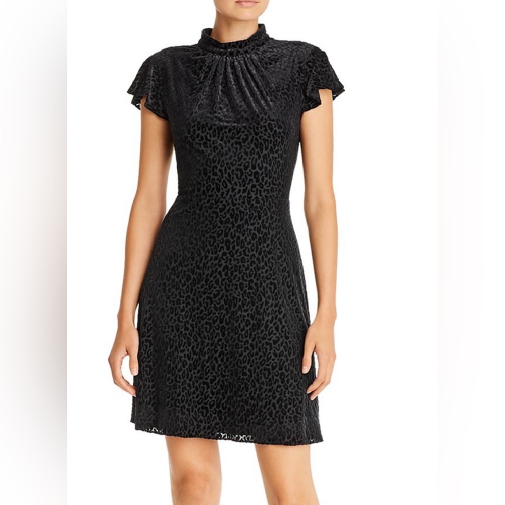 NWT Adrianna Papell Stretch Velvet Burnout Fit & Flare Dress